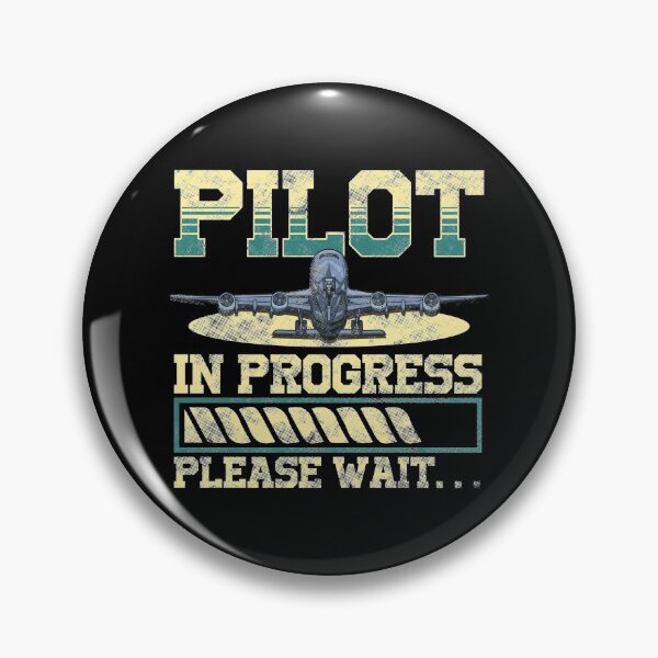 Artikelvorschau, Lustiger Pilot in Bearbeitung Bitte warten Sie Flugzeugpilot entworfen und verkauft von perfectpresents.