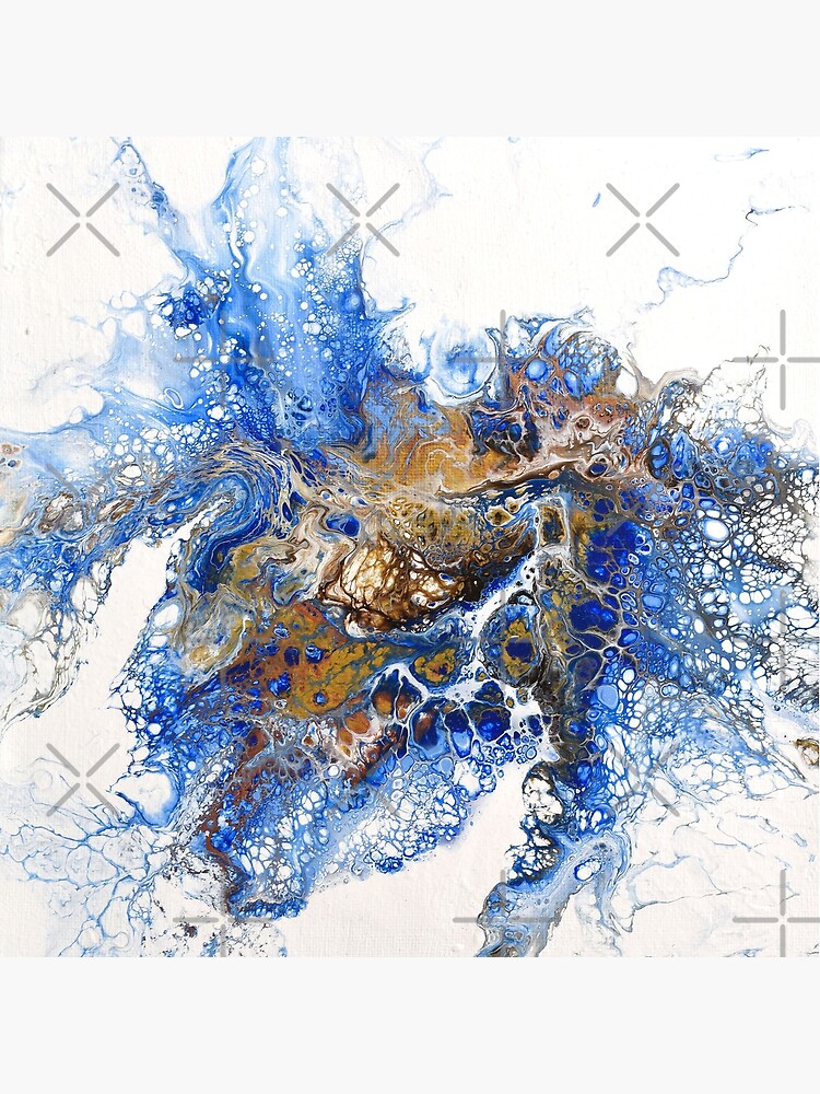 Thumbnail 4 of 4, Pillow, Color explosion - Dutch pour acrylic fluid art designed and sold by ImaaniArt.