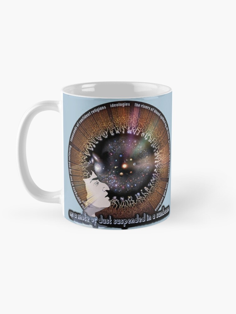 Alternate view of PALE BLUE DOT, Carl's Face and the Universe! Mug