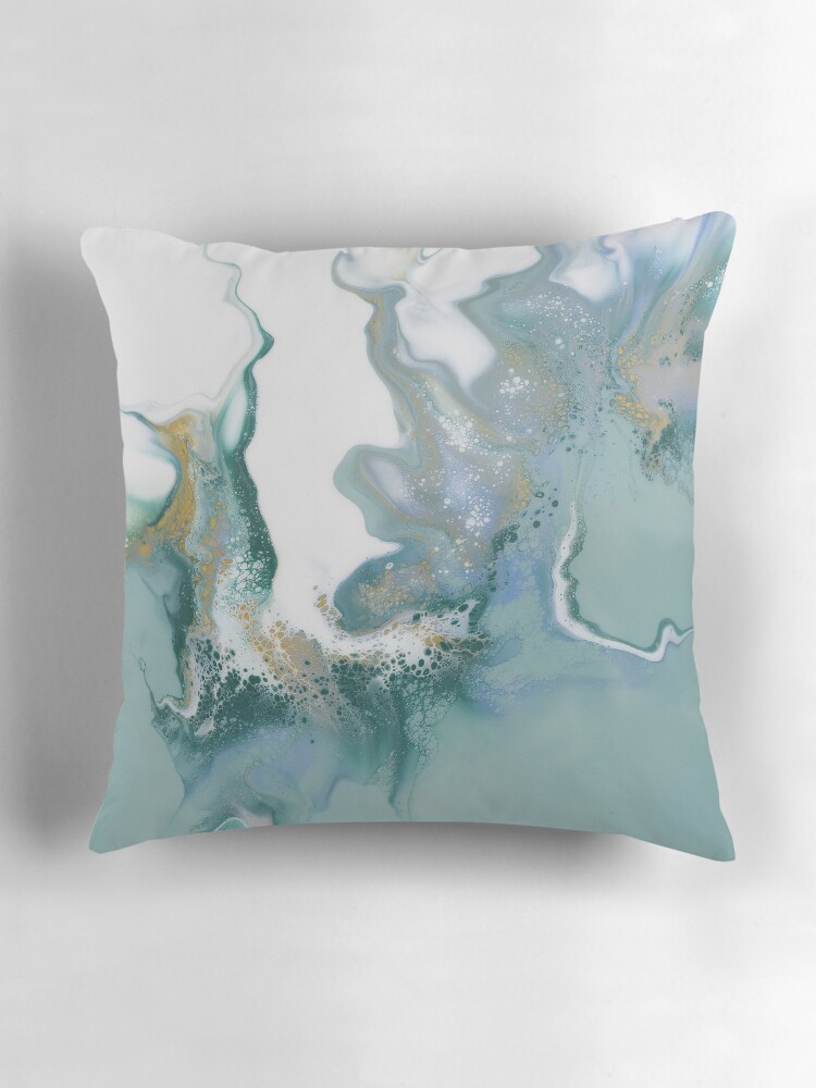 Thumbnail 3 of 4, Pillow, Smokey flames - Dutch pour acrylic fluid art designed and sold by ImaaniArt.