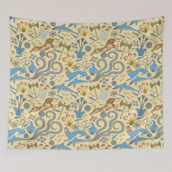 Item preview, Minoan Fresco Motifs Pattern designed and sold by AlexanderPetela.