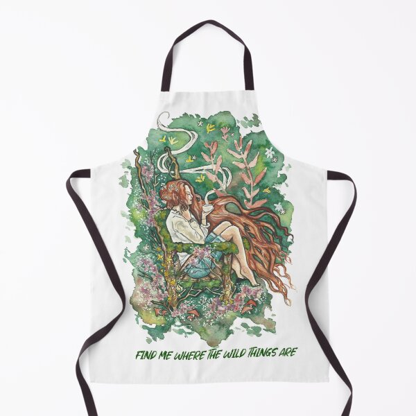 Item preview, Watercolor of green witch enjoying her teatime, for plants and wildlife lovers with positive phrases. designed and sold by esmavart.