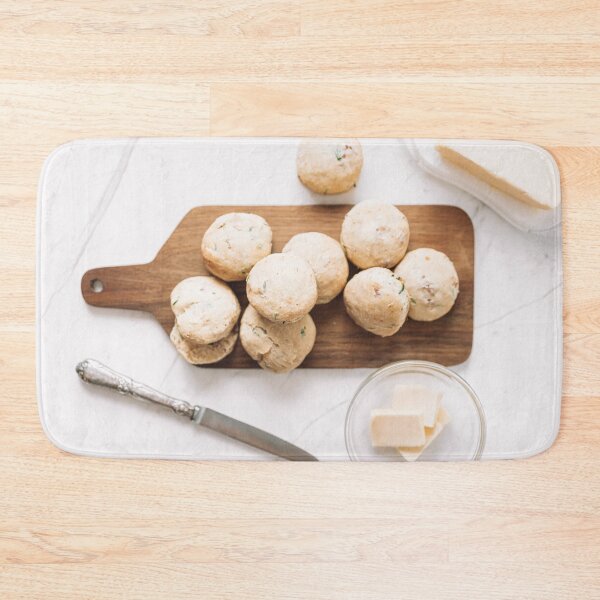 Item preview, Cheddar Cheese Ham Scones Muffins, Food Photography Print, Restaurant Cuisine Art Print, Kitchen Print, Flat Lay Wall Art designed and sold by radub85.
