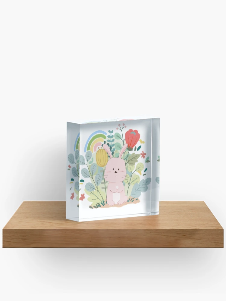 Thumbnail 2 of 5, Acrylic Block, Hello Spring Rabbit designed and sold by bowmee.
