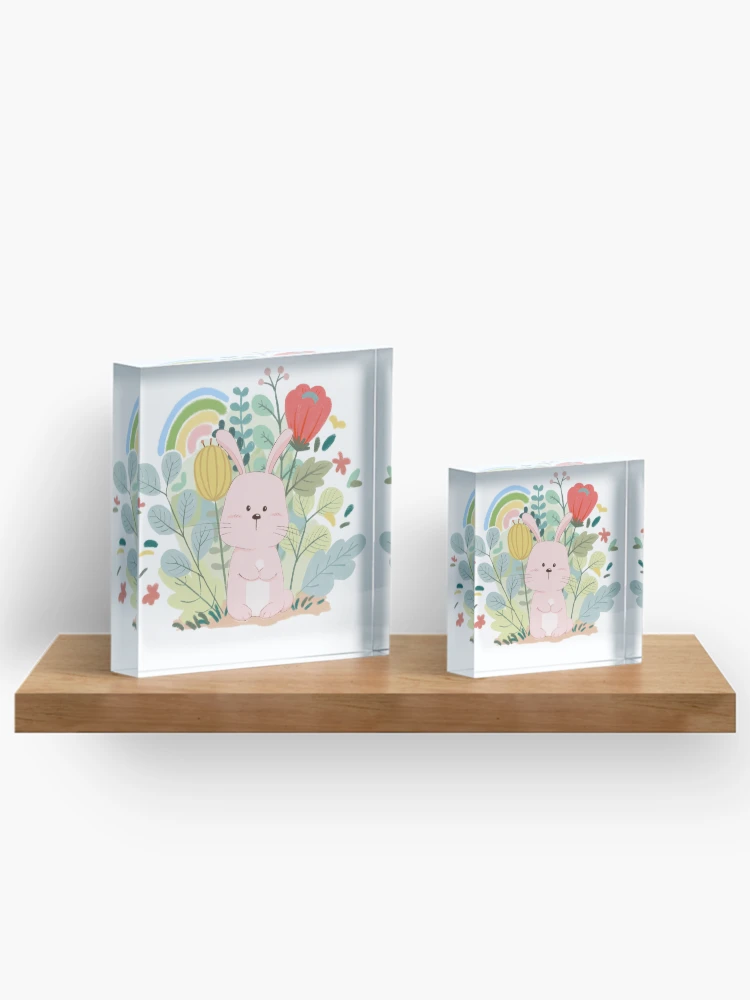 Thumbnail 3 of 5, Acrylic Block, Hello Spring Rabbit designed and sold by bowmee.