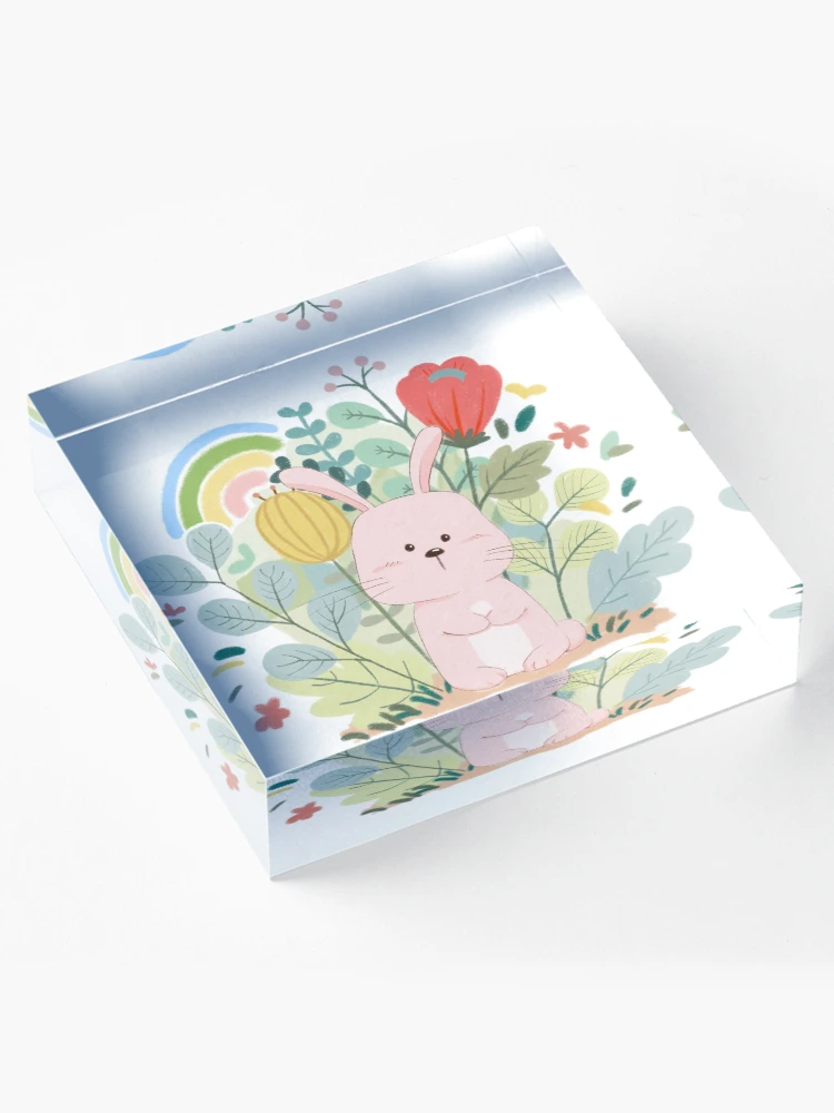 Thumbnail 4 of 5, Acrylic Block, Hello Spring Rabbit designed and sold by bowmee.