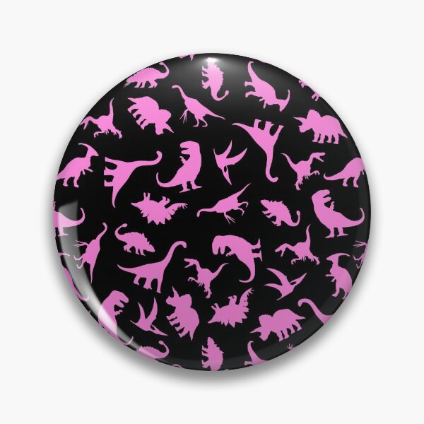 Item preview, Fun Dinosaur Pattern (Pink On Black) designed and sold by jezkemp.
