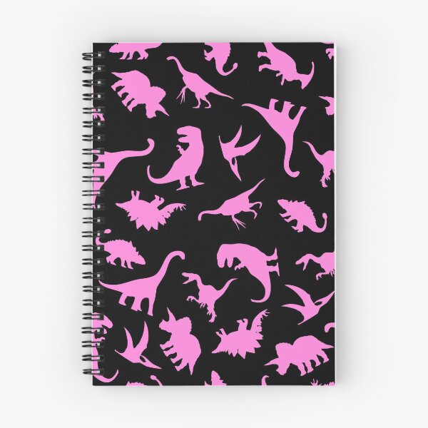 Item preview, Fun Dinosaur Pattern (Pink On Black) designed and sold by jezkemp.