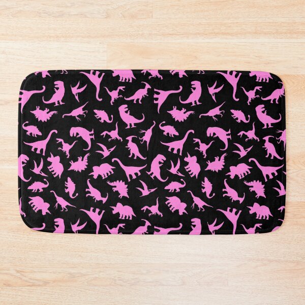 Item preview, Fun Dinosaur Pattern (Pink On Black) designed and sold by jezkemp.
