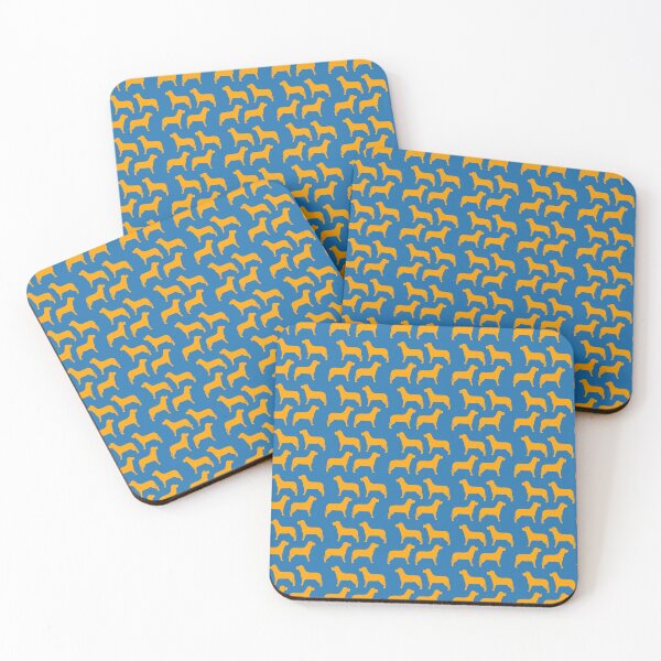 Item preview, dog silhouette pattern yellow&Dark sky blue designed and sold by newwind87.