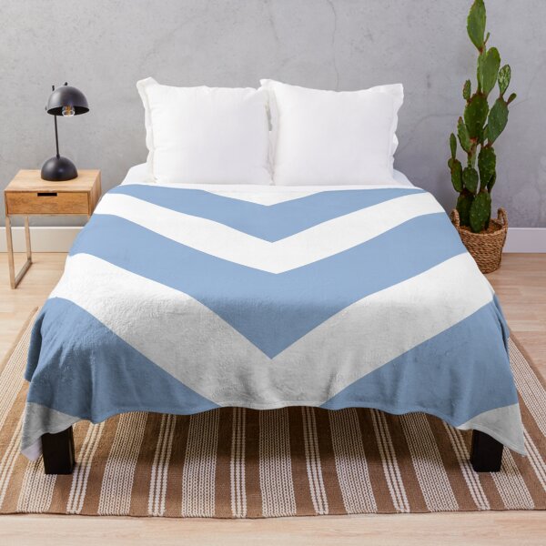 Item preview, Summer light blue plain background with white geometric zig zag pattern designed and sold by Brontorino.