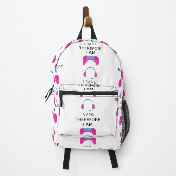 Item preview, I Game Therefore I Am Pink Gamepad And Headphones designed and sold by LuckyKermit.