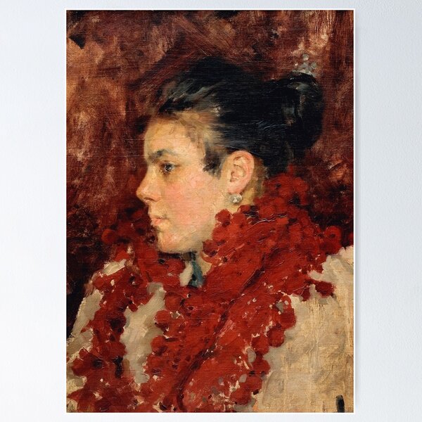 Aperçu de l'œuvre Carlos Federico Sáez - Le châle rouge 1898 créée et vendue par DejaVuStudio.