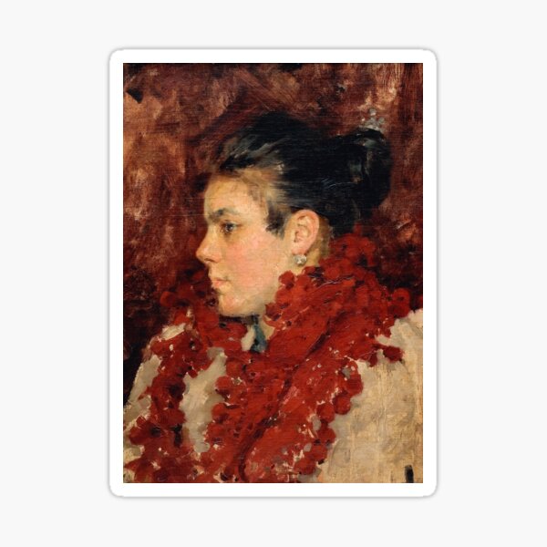 Aperçu de l'œuvre Carlos Federico Sáez - Le châle rouge 1898 créée et vendue par DejaVuStudio.
