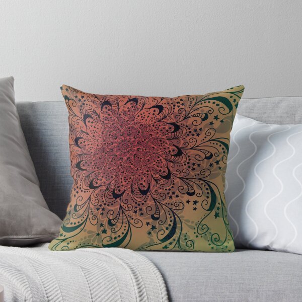 Item preview, Welcome to the Multiverse Mandala - Red Green - Black Stars designed and sold by Natalie Viola .