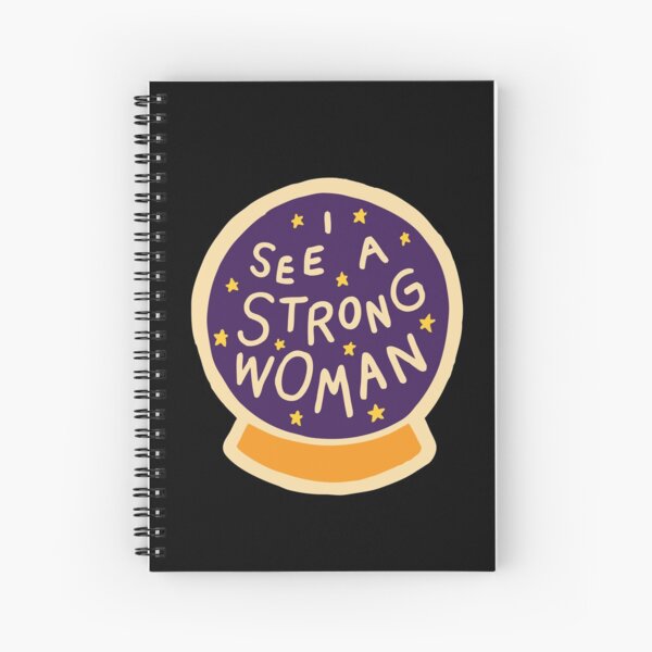 I see a strong woman on Black Spiral Notebook