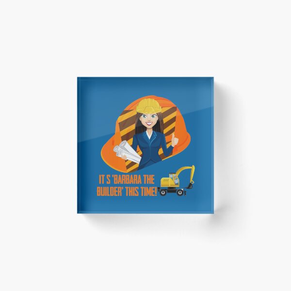 Item preview, It’s ‘Barbara the Builder’ This Time! (on Construction Blue) designed and sold by PawsitiveMum.