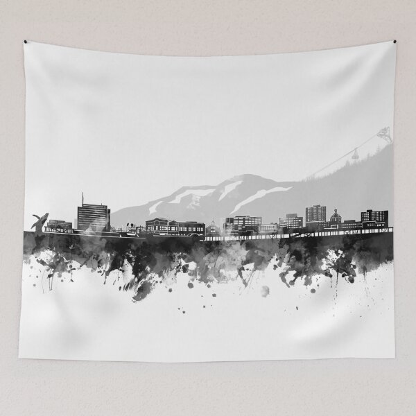 Item preview, juneau skyline bw designed and sold by BekimART2.