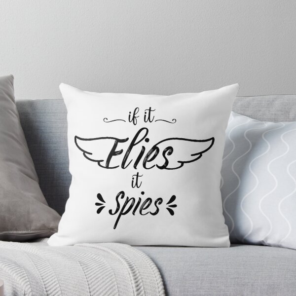 Item preview, If It Flies It Spies funny illustration quotes  designed and sold by KO-Design.