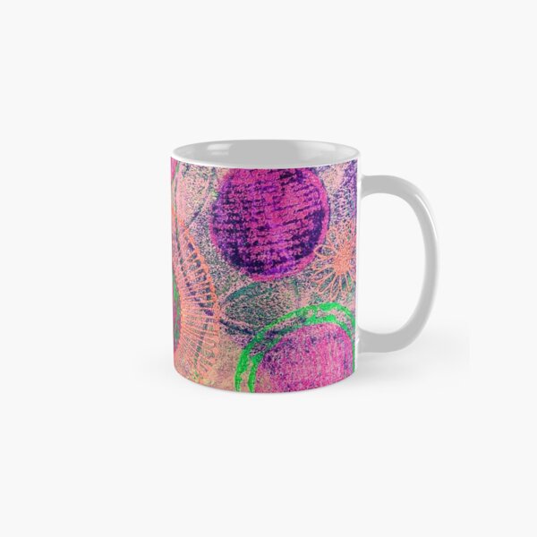 Circles and flowers abstract art Classic Mug