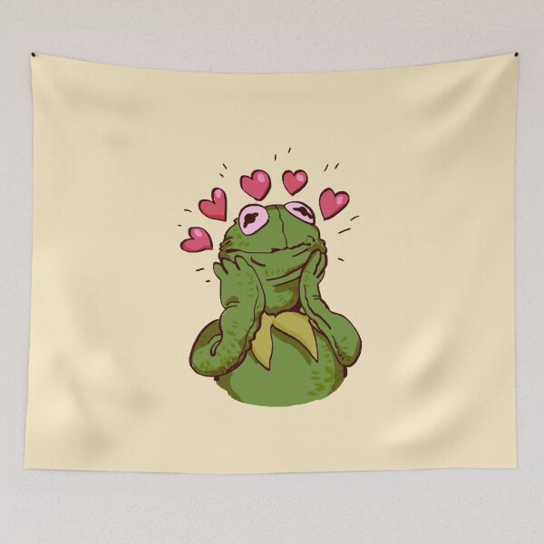 Item preview, I draw kermit the frog with lots of love and hearts. The muppets series. designed and sold by RansRoom.