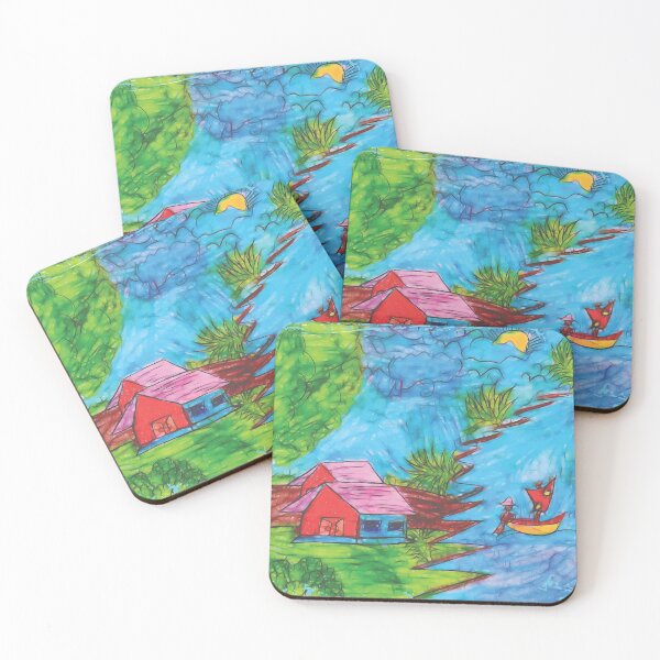 Item preview, Sketch Drawing Scenery of Village by Child designed and sold by Cheap Women's Shirts.