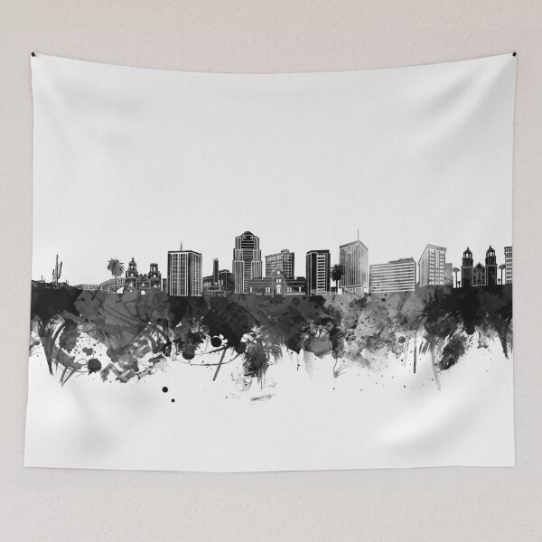 Item preview, tucson skyline bw designed and sold by BekimART2.