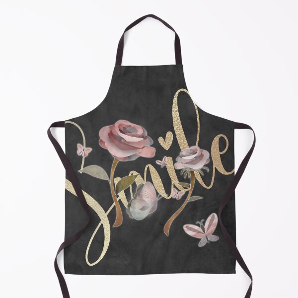 Item preview, Shabby chic vintage floral SMILE wild rose and butterflies designed and sold by Caroline Laursen.