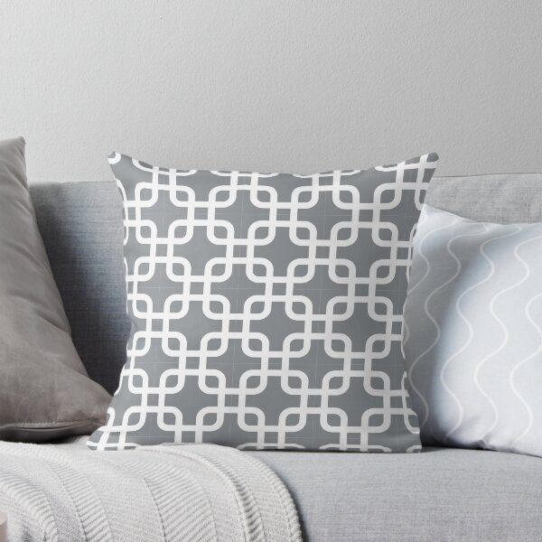 Item preview, Summer light gray plain background white art deco pattern designed and sold by Brontorino.