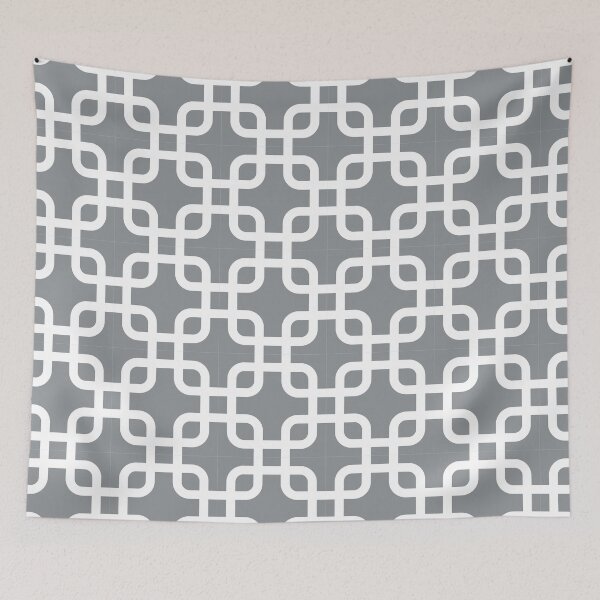 Item preview, Summer light gray plain background white art deco pattern designed and sold by Brontorino.