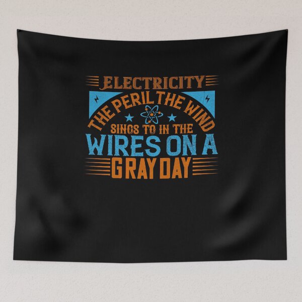 Item preview, Electricity the peril the wind sings to the wires on a gray day designed and sold by dm4design.
