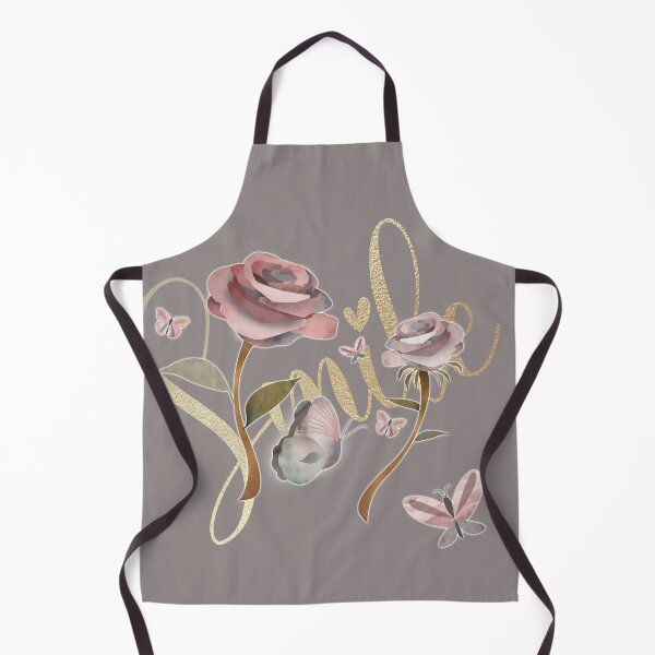 Item preview, Shabby chic vintage floral SMILE wild roses and butterflies designed and sold by Caroline Laursen.
