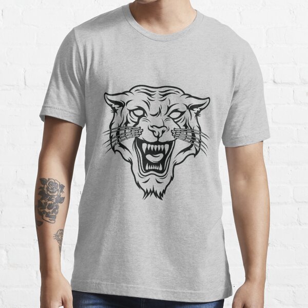 Una camiseta de rayas blancas y negras con la palabra tigre.