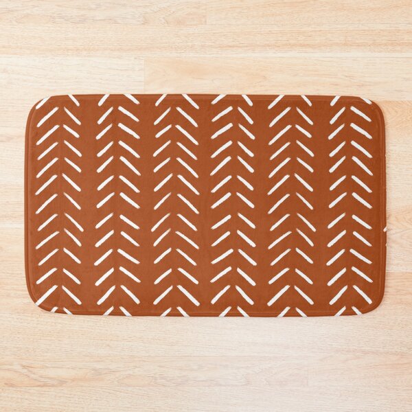 Item preview, Minimalist Hand Drawn Herringbone Pattern (white/burnt orange) designed and sold by Design Minds Boutique.
