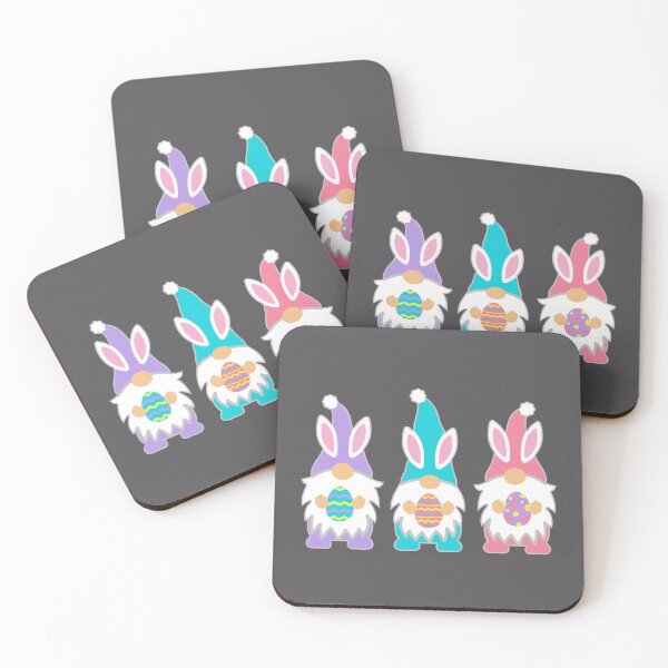 Item preview, Three Cute Gnomes with Easter Bunny Ears and Easter Eggs designed and sold by Rabbitti.
