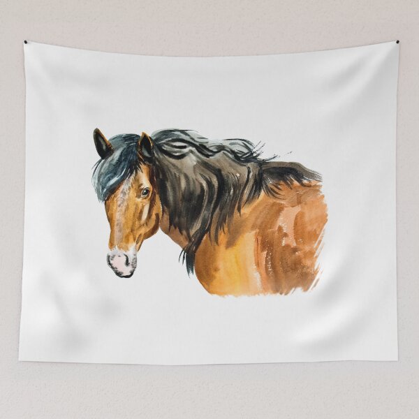 Item preview, watercolor horse designed and sold by VicaVeresk.