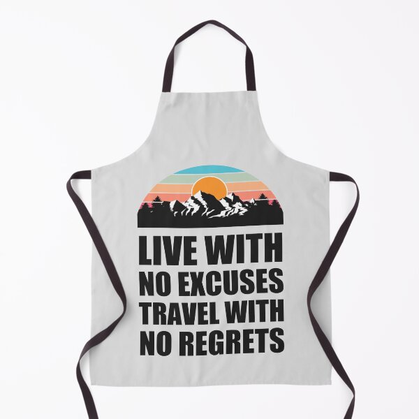 Item preview, LIVE WITH NO EXCUSES TRAVEL WITH NO REGRETS Colorful Mountain Sunset Scratched Rough Design With Snow on the mountain peaks designed and sold by MusaWander.