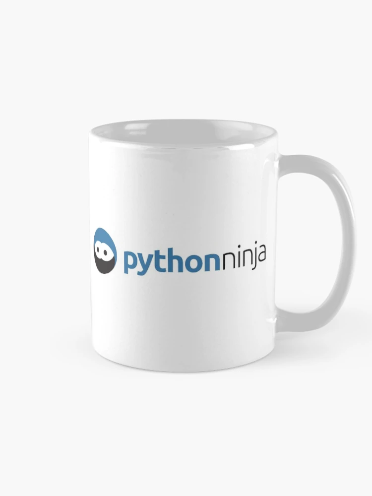 Aperçu 3 sur 6. Mug à café avec l'œuvre Python Ninja créée et vendue par Tech-e-Tees.