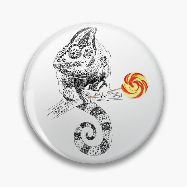 Item preview, chameleon with lollipop designed and sold by VicaVeresk.