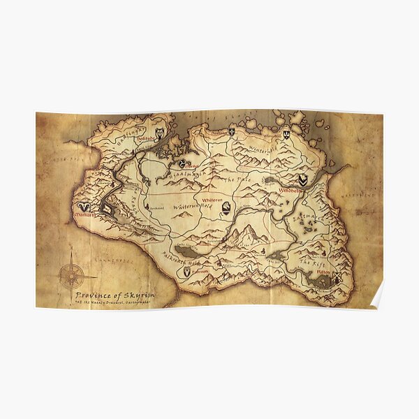 Skyrim Map Poster