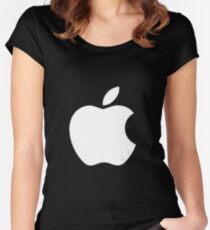 White Official Apple logo HD Women's Fitted Scoop T-Shirt