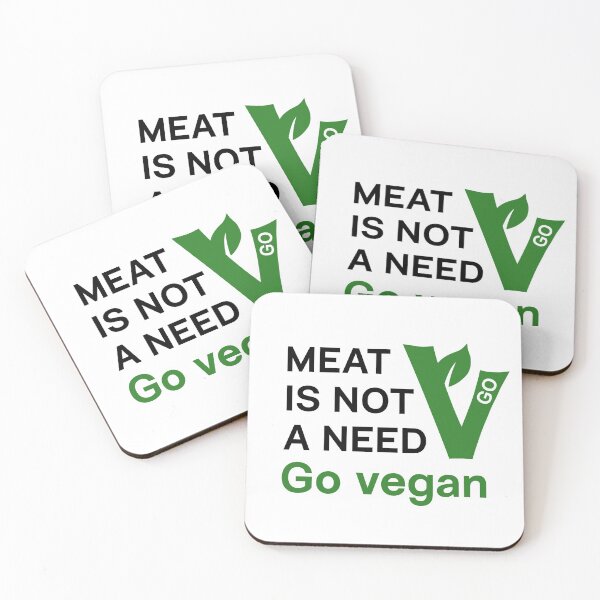 Item preview, Meat is not a need - vegan message - bright BG designed and sold by reIntegration.