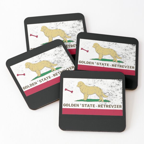 Item preview, California Golden State Retriever Republic Flag w/ Red Dog Bone designed and sold by the-other-joe.