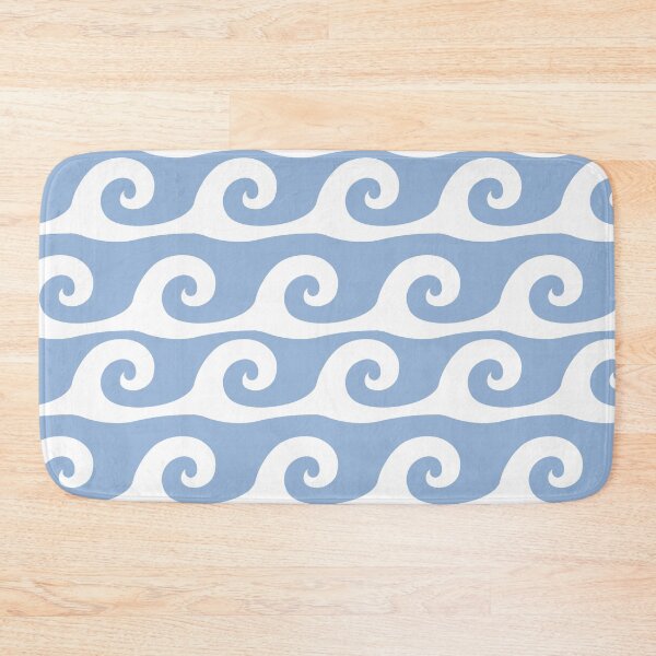 Item preview, Summer light blue plain background white waves pattern designed and sold by Brontorino.