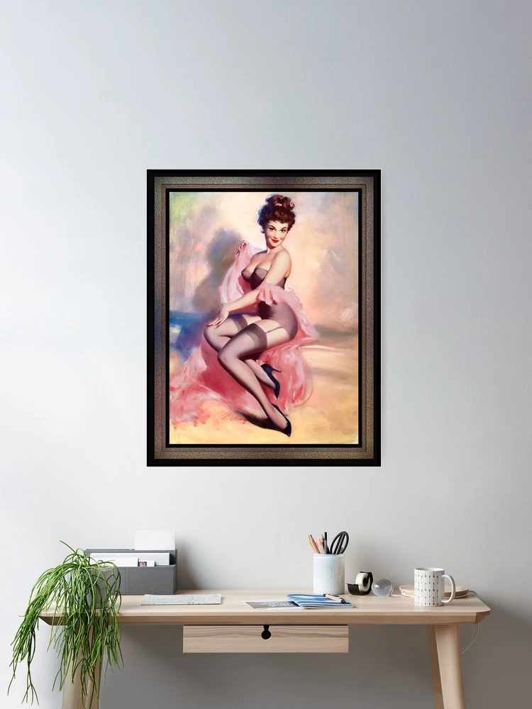 Lingerie Pin-up Girl by Bill Medcalf Vintage Pin-Up Girl Art Room Decor Poster Art Print