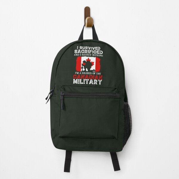 Item preview, SURVIVED SACRIFICED REGRET NOTHING THE CANADIAN MILITARY COLLECTION designed and sold by JRM Tees & More Store.