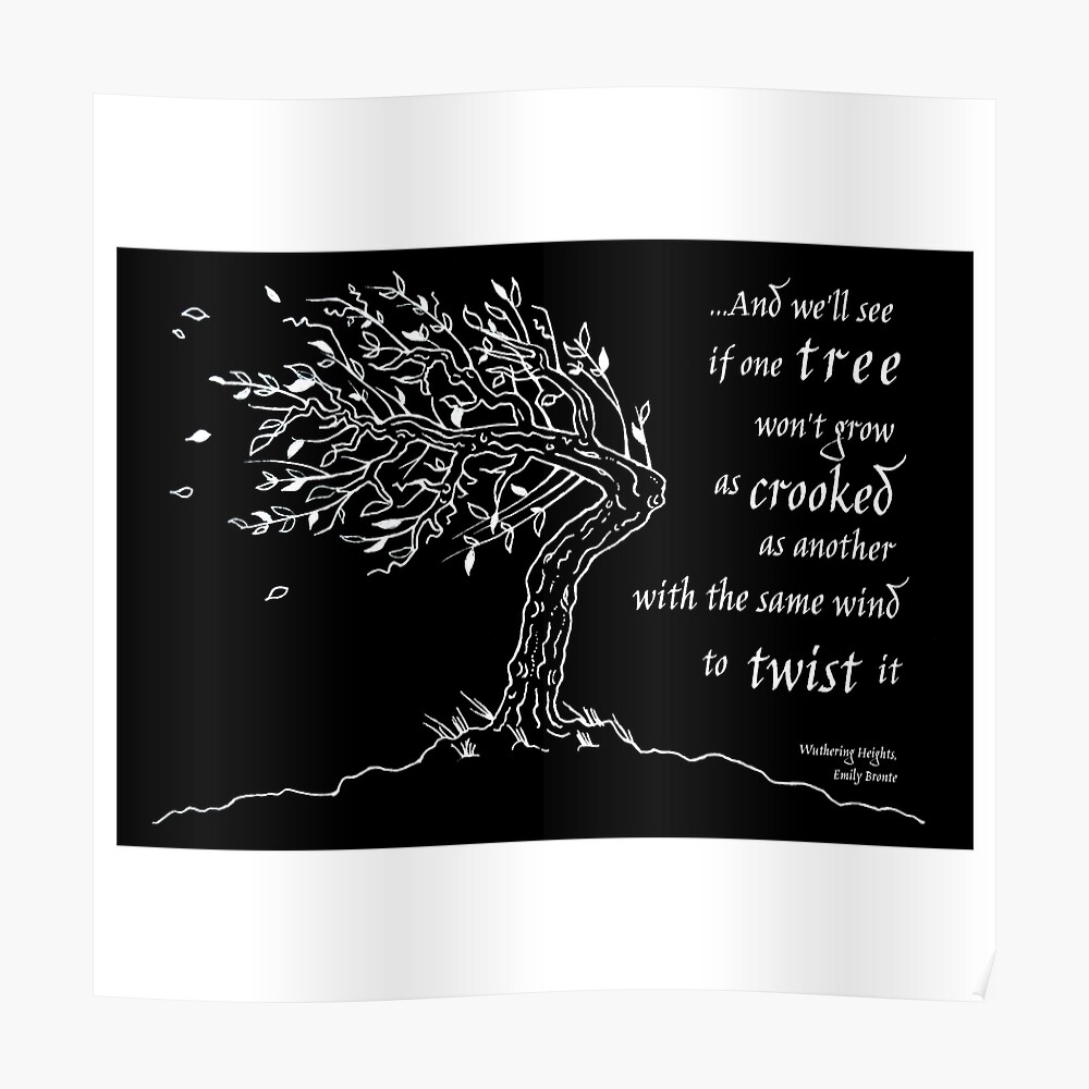 Sticker Arbre Tordu De Wuthering Heights Avec Citation Par Starspear Redbubble