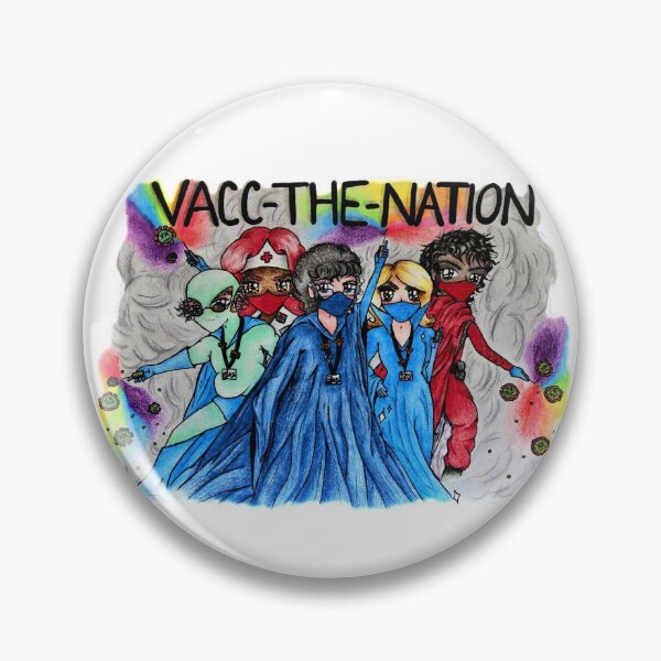 Item preview, Vacc The Nation Thank You NHS Pro-Vaccine Bye Covid Drawing designed and sold by Ailsa-Scallywag.