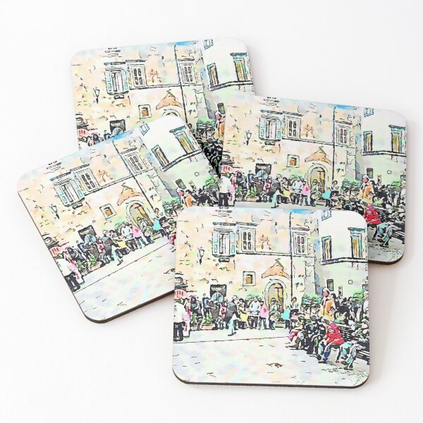 Item preview, Barbarano Romano: square with acrobats designed and sold by Giuseppe Cocco.
