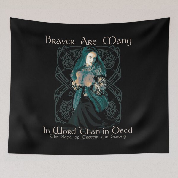 Item preview, Braver Are Many, Norse Mythology, Saga of Grettir the Strong, Vikings, Viking Gift designed and sold by Proverbial Wisdom Design.